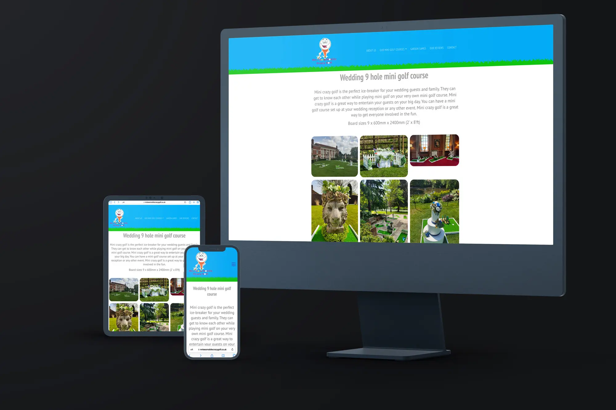 White Studio, Web Design work, www.mrteesmobilecrazygolf.co.uk